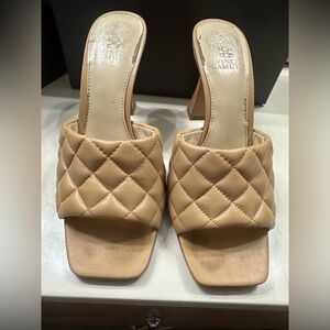 Vince Camuto Quilted Tan Heels Reselm